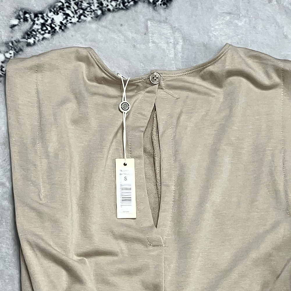 Max Studio Wide Leg Jumpsuit Size Small NWT Beige Sleeveless Tie Waist Minimal - Picture 9 of 15